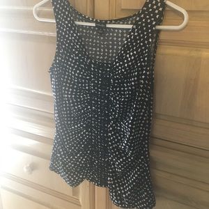 Petite black and white blouse